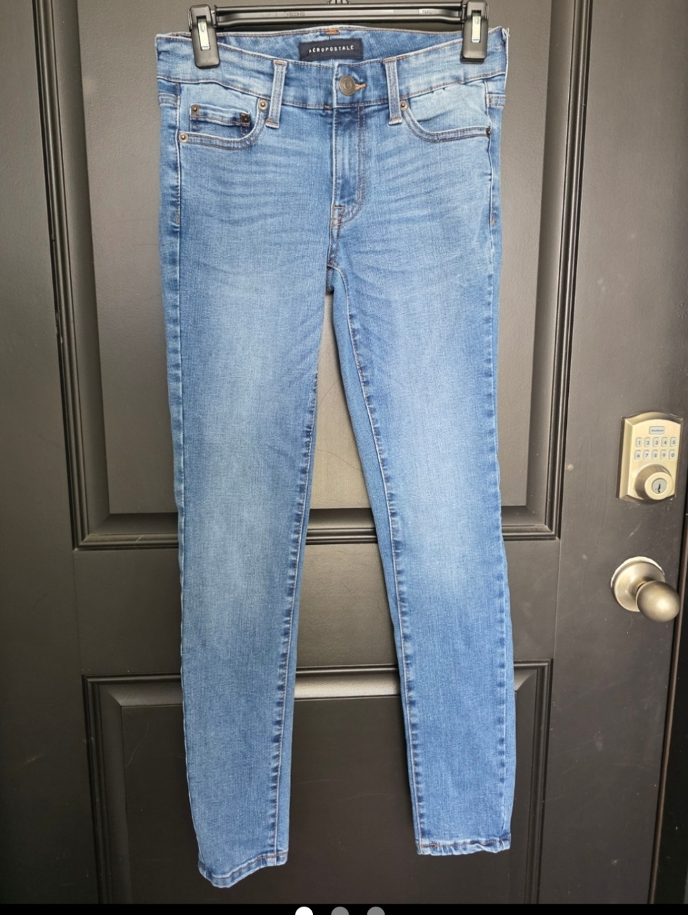 Aeropostale Low Rise Jegging Jeans Women Sz 2 Regular Blue Skinny Stretch Denin